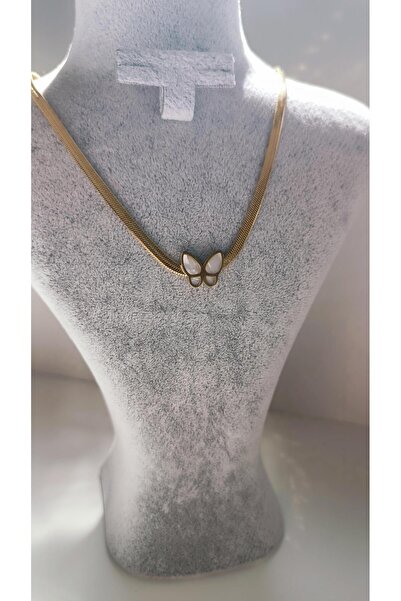 VOBEEYKU Italian Chain Moire Butterfly Figured Gold Necklace