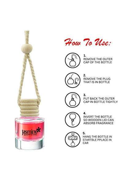 Jasmine Gum Car Air Freshener - Hanging Perfume Diffuser 10ml