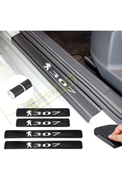 Carmind Peugeot 307 Carbon Door Sill Auto Sticker 4 Pieces