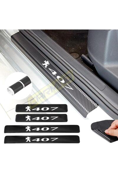 Carmind Peugeot 407 Carbon Door Sill Auto Sticker 4 Pieces
