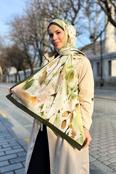 EVERMORE Σάλι με μοτίβο μαρμάρου Elegance Green Tile - EM061-20