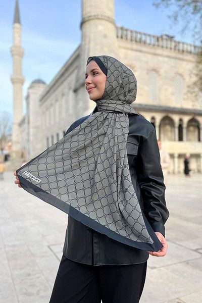 EVERMORE Şal proaspăt - Model trifoi - Em060-14 - Gri, Antracit
