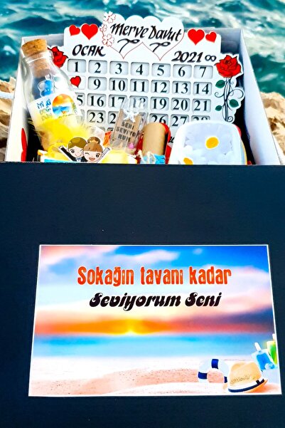 HediyeKombini Sevgiliye Eşe Kız Arkadaşa Kare Siyah Kutuda Doğum Günü Yıl Dön...