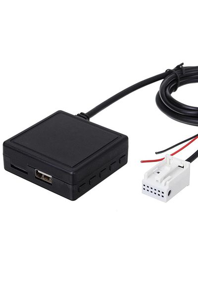 Techmaster محول Aux مع ميكروفون Audi A2 A3 A4 Tt 2006 لاحق Bt 5.0 مدخل بطاقة USB Tf Sku6