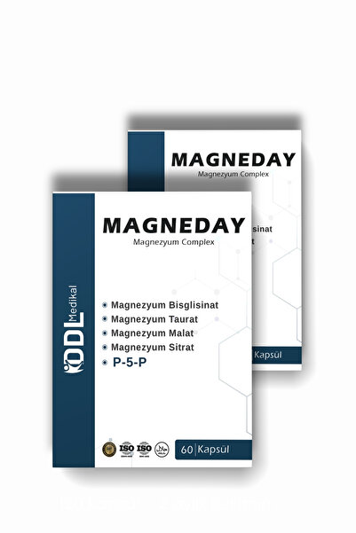 Magneday Magnezyum Complex 60 Kapsül*2 Adet - Bisiglinat I Taurat I Malat I S...