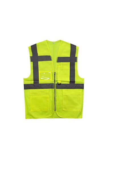 Banyolove سترة تحذيرية من النوع الهندسي، لون أصفر، نوع العمل، عاكسة