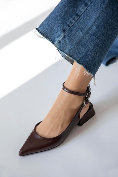STRASWANS Pantofi de damă din piele cu toc Burgundy Edel