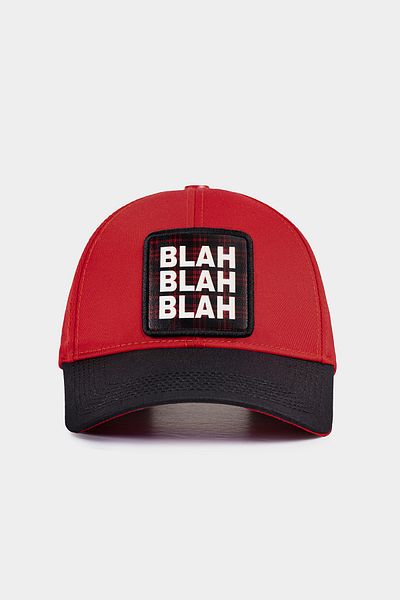 BlackBörk V1 Six Blah Blah Blah Logo Black - Red Baseball Cap