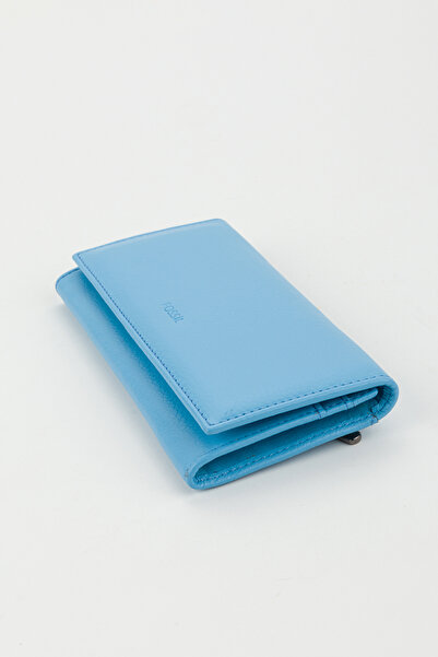 Fossil Boxed Genuine Leather Sky Blue Large Size Women's Hand Portfolio Card Holder Wallet