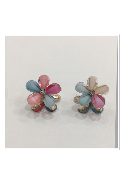 NEW HİLL 2 Pcs Small Flower Stone Beaded Peg Buckle-2 cm Diameter