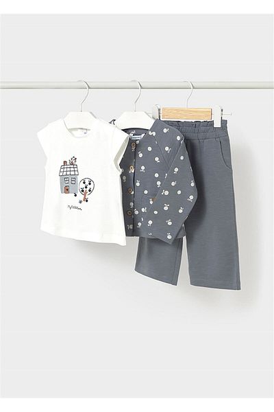 MAYORAL Gray Baby Girl 3 Piece Set - 1574