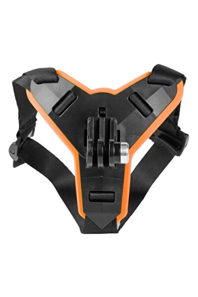 Techmaster GoPro Aksiyon Kamera Kask Alt Çene Bağlantı Aparatı Pratik Turuncu