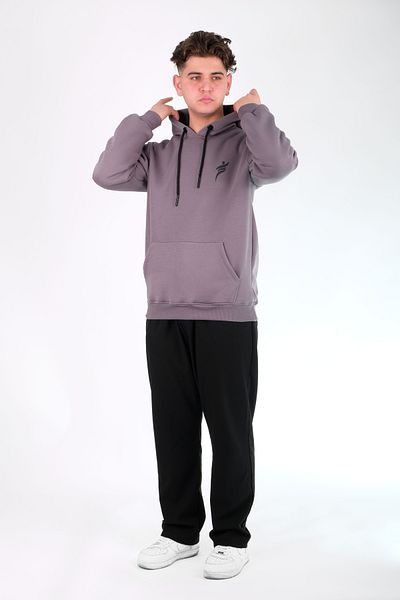MODA 3 Thread Hooded Smoked Sweatshirt with Fleece Inside