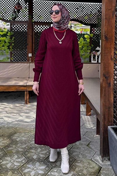 Rabia Şamlı Φόρεμα μπορντό Rain Knitwear