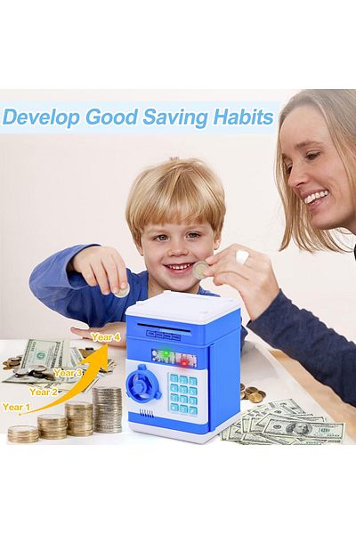 AWH Kids ATM Piggy Bank Toy for Ages 3-12 Cash Coin Can Gift for Boys & Girls, Assorted Color