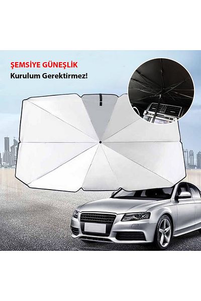 Techmaster Vehicle Auto Sunshade Foldable Umbrella Windshield Sunshade 145cm-79cm