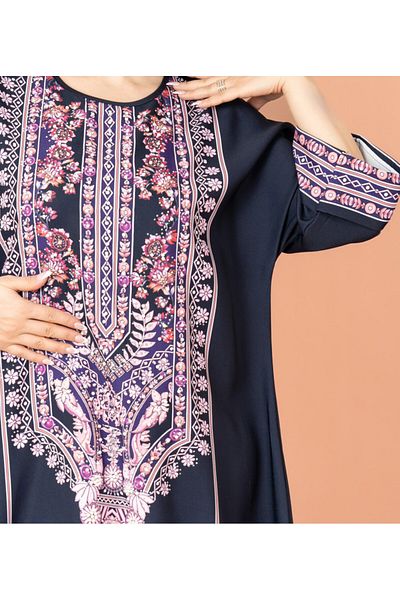IKKXA Solid Printed Jalabiya