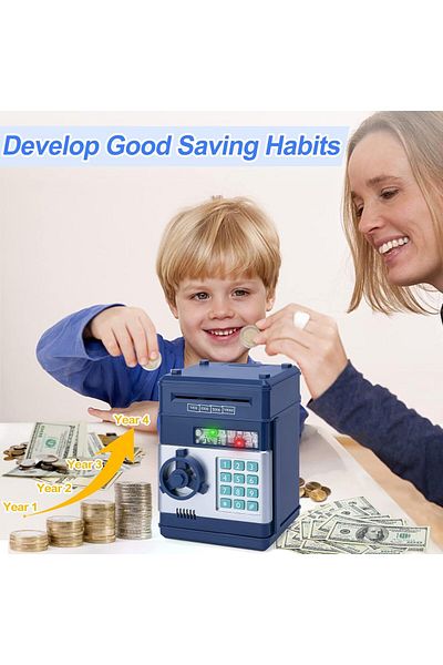 AWH Kids ATM Piggy Bank Toy for Ages 3-12 Cash Coin Can Gift for Boys & Girls, Assorted Color