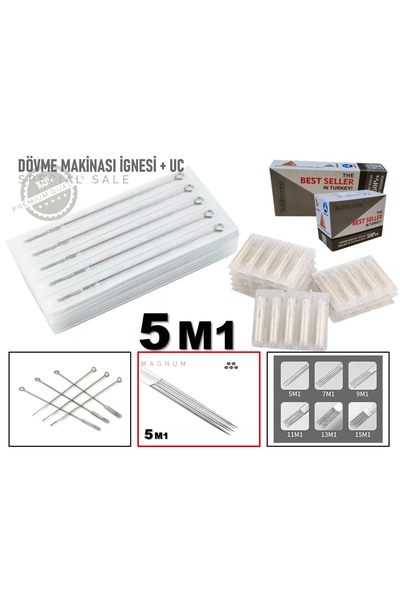 XLINETATTOO Ace pentru mașină de tatuaj 5 M1 10 ace + 10 vârfuri