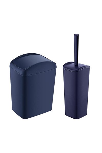 Smartware Μαλακός κάδος απορριμμάτων και βούρτσα WC Navy Blue