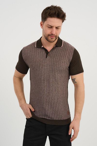ALEXANDERGARDI Μπλουζάκι Polo Neck, Καφέ (Ag504602)