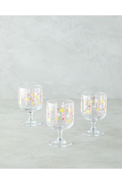 English Home Cherrylim 300 ml Colored Glass Cup Set of 3