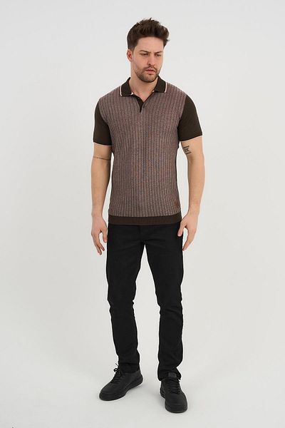 ALEXANDERGARDI Μπλουζάκι Polo Neck, Καφέ (Ag504602)