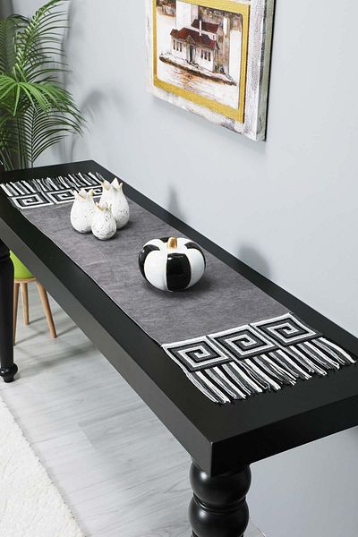 Aisha's Design 120X40 cm Runner - Fringed and Motif, R-91O