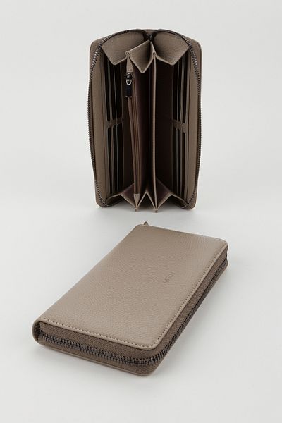 Fossil Boxed Genuine Leather Ice Mink Zippered Large Size Women's Hand Portfolio Card Holder Wallet