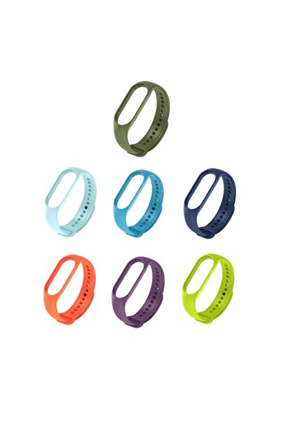 Techmaster Xiaomi Mi Band 5 6 7 Uyumlu Akıllı Bileklik Tme 7'li Set Kordon Kayış