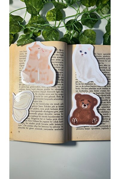 Handeto Kraft 4 bucăți semne de carte magnetice pentru pisici, strălucitoare și rezistente - acoperire din PVC