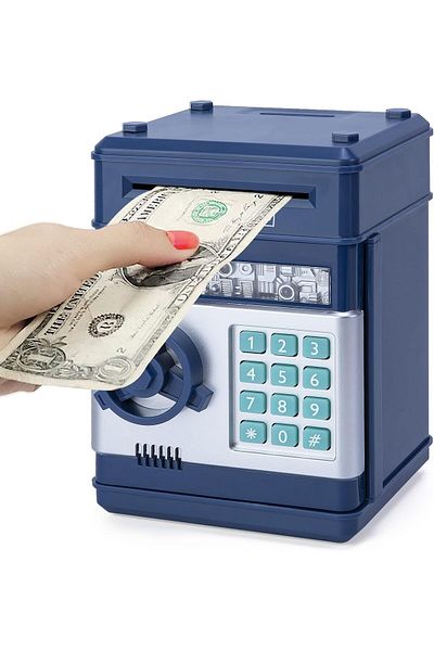 AWH Kids ATM Piggy Bank Toy for Ages 3-12 Cash Coin Can Gift for Boys & Girls, Assorted Color