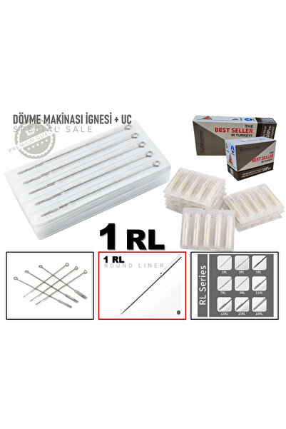 XLINETATTOO Ace pentru mașină de tatuaje 1rl 10 ace + 10 vârfuri