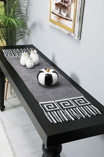 Aisha's Design 120X40 cm Runner - Fringed and Motif, R-91O