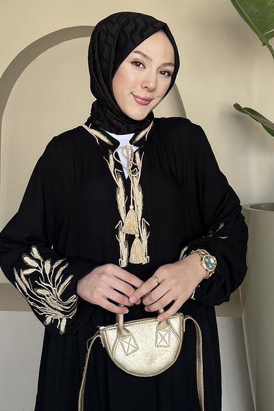 SaklıButik Royal Embroidery Embroidered Dress Sk-8395