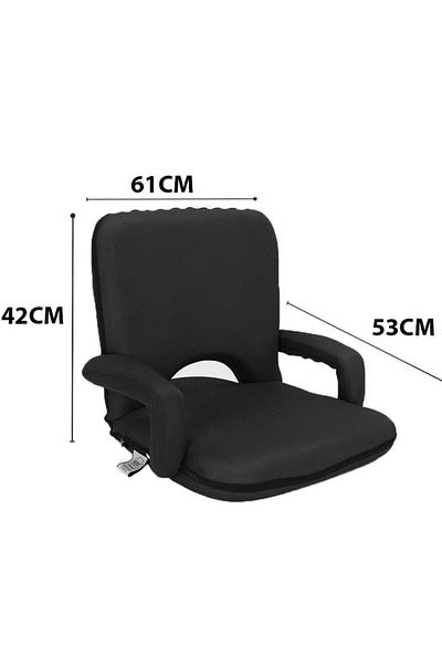 Cady One Ground Chair With Armrests For Camping And Trips, Foam Padded With Adjustable Back (COLORS MAY VARY)
