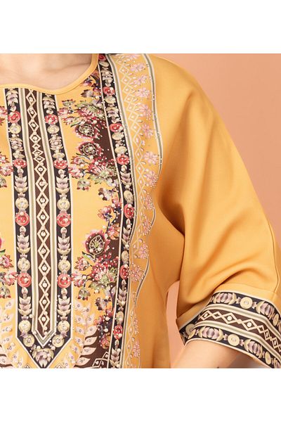 IKKXA Solid Printed Jalabiya