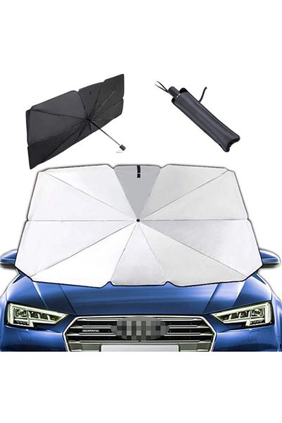 Techmaster Vehicle Auto Sunshade Foldable Umbrella Windshield Sunshade 145cm-79cm