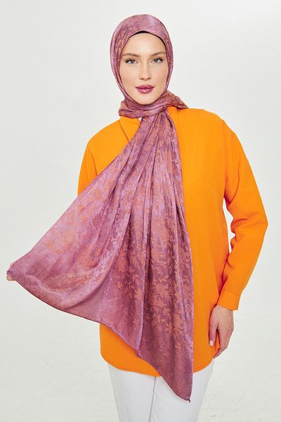 Scarf Shiny Jacquard Floral Pattern Shawl