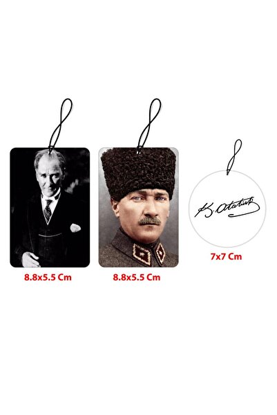 Techmaster Araç Asma Koku Atatürk Figür Imza Tasarım Set 1