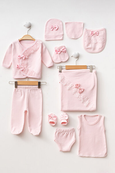 Petite Ponpon Baby مجموعة إصدار المستشفى مكونة من 10 قطع من الدانتيل والكشكشة