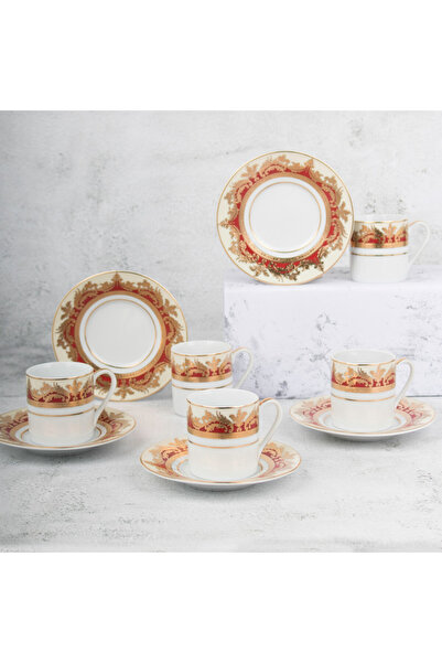 Hi-Text Turkish Coffee Cup Set With Gold Plated 12 Pieces