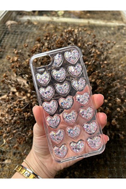 OVADA İphone 7/8/SE Uyumlu Uyumlu 3D Kalp Çıkıntılı Kılıf
