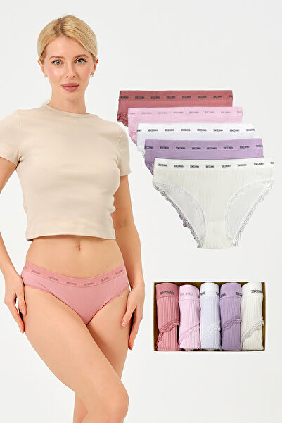 ZICCHO Pamuklu Fitilli Kumaş Bikini Külot 5'li Paket
