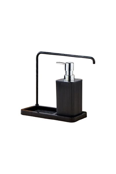 Tugomer Hanging Detergent Dispenser with Cloth Stand - Kitchen Liquid Soap Dispenser Sponge Holder Dish Set