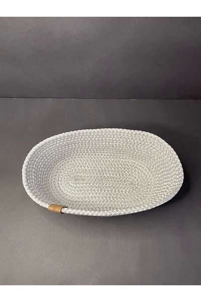 Sevdam Sepet Small Size Gray Bread Basket - Cord Rope