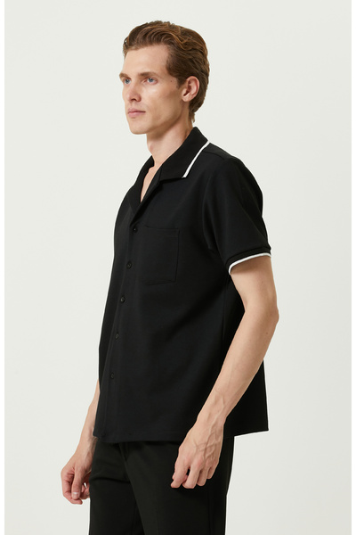 Network Siyah Polo Yaka Gömlek