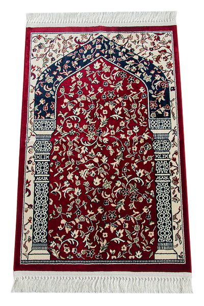ihvanonline Ravza Patterned Red Carpet Woven Prayer Rug