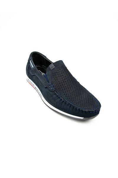 JAMES FRANCO 5091 Navy Blue Nubuck Leather Men's Casual Shoes