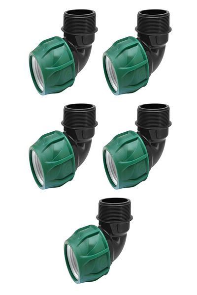POELSAN Coupling Male Elbow 32X1" - 5 Pieces, Irrigation Pipe Connection Tube Elbow